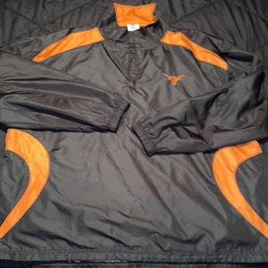 Pullover wind breaker 2xl texas longhorns black and burnt orange